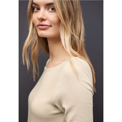 Street One Basic Langarmshirt - Beige - Damen Street One Basic Langarmshirt - Beige - Damen