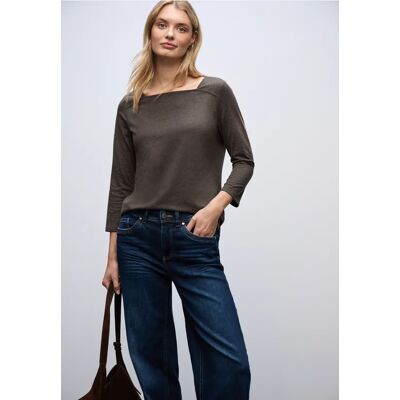 Street One Shirt mit Carré Ausschnitt - Braun - Damen Street One Shirt mit Carré Ausschnitt - Braun - Damen