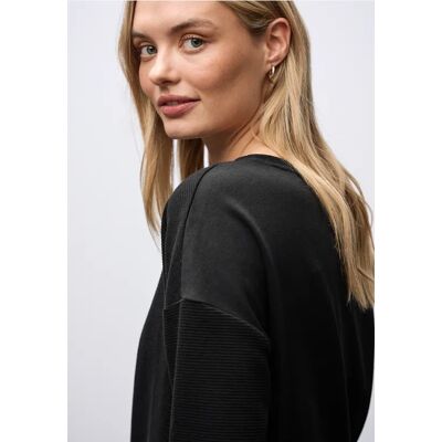 Street One Strukturmix Shirt - Schwarz - Damen Street One Strukturmix Shirt - Schwarz - Damen