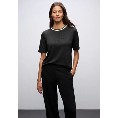 Street One T-Shirt mit Glitzerdetails - Schwarz - Damen Street One T-Shirt mit Glitzerdetails - Schwarz - Damen