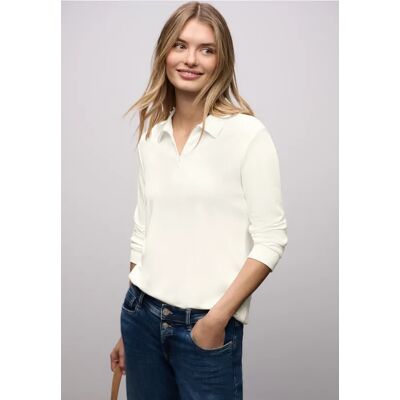 Street One Poloshirt mit Zipper - Weiß - Damen Street One Poloshirt mit Zipper - Weiß - Damen