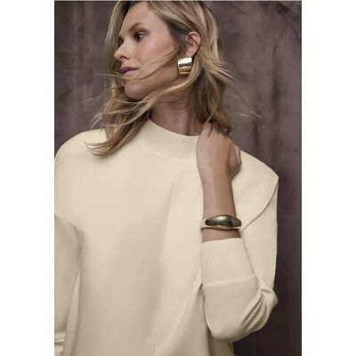 Street One Shirt mit Ripp-Details - Beige - Damen Street One Shirt mit Ripp-Details - Beige - Damen