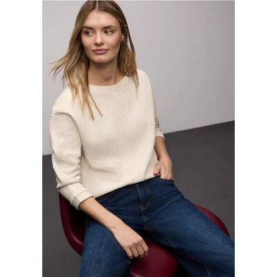 Street One Two-Tone Strukturshirt - Weiß - Damen Street One Two-Tone Strukturshirt - Weiß - Damen