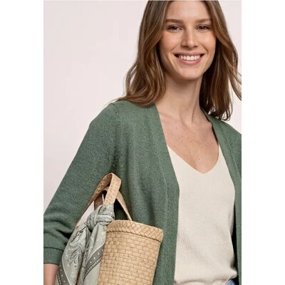 Street One Langarm Jacke im Strick-Look - Grün - Damen Street One Langarm Jacke im Strick-Look - Grün - Damen