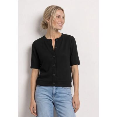 Street One Kurzarm Jacke im Strick-Look - Schwarz - Damen Street One Kurzarm Jacke im Strick-Look - Schwarz - Damen