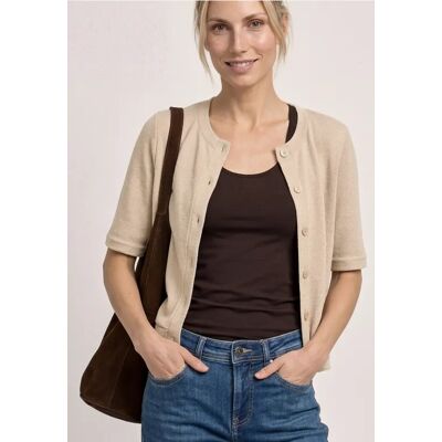 Street One Kurzarm Jacke im Strick-Look - Beige - Damen Street One Kurzarm Jacke im Strick-Look - Beige - Damen