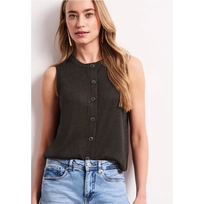 Street One Weste im Strick-Look mit Glitzer - Braun - Damen Street One Weste im Strick-Look mit Glitzer - Braun - Damen
