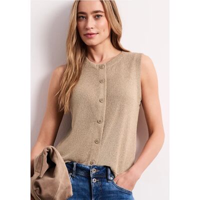 Street One Weste im Strick-Look mit Glitzer - Beige - Damen Street One Weste im Strick-Look mit Glitzer - Beige - Damen