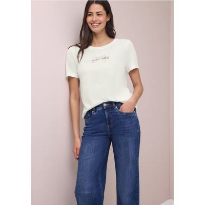 Street One T-Shirt mit Rundhals und Wording - Weiß - Damen Street One T-Shirt mit Rundhals und Wording - Weiß - Damen