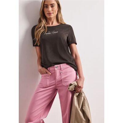Street One T-Shirt mit Rundhals und Wording - Braun - Damen Street One T-Shirt mit Rundhals und Wording - Braun - Damen