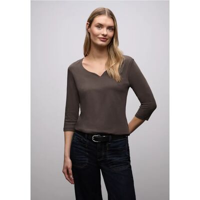 Street One Shirt mit Herzausschnitt - Braun - Damen Street One Shirt mit Herzausschnitt - Braun - Damen