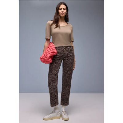 Street One T-Shirt mit Turn-Up - Braun - Damen Street One T-Shirt mit Turn-Up - Braun - Damen
