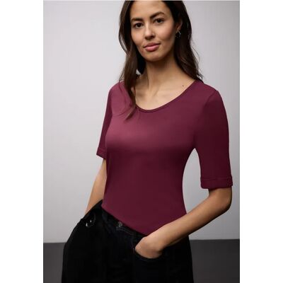 Street One T-Shirt mit Turn-Up - Rot - Damen Street One T-Shirt mit Turn-Up - Rot - Damen