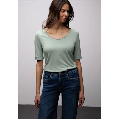 Street One T-Shirt mit Turn-Up - Grün - Damen Street One T-Shirt mit Turn-Up - Grün - Damen