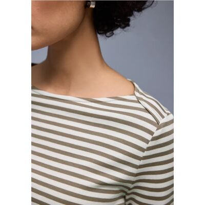 Street One Gestreiftes T-Shirt - Braun - Damen Street One Gestreiftes T-Shirt - Braun - Damen