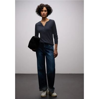 Street One Shirt in Unifarbe - Blau - Damen Street One Shirt in Unifarbe - Blau - Damen
