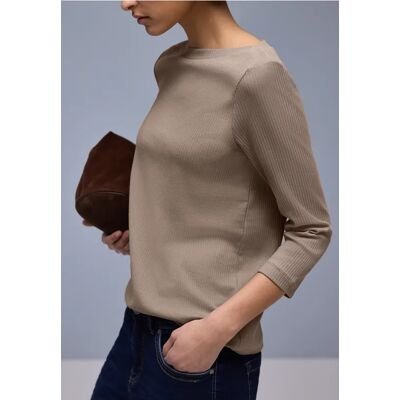 Street One Shirt in Rippstruktur - Braun - Damen Street One Shirt in Rippstruktur - Braun - Damen