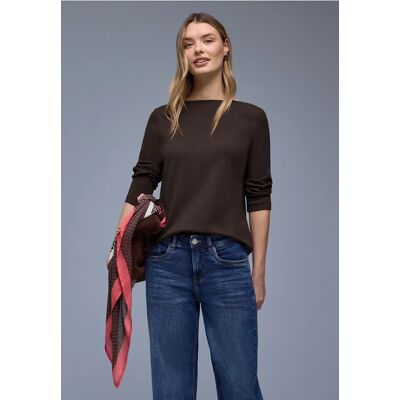 Street One Shirt in Rippstruktur - Braun - Damen Street One Shirt in Rippstruktur - Braun - Damen