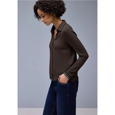 Street One Shirt mit College-Details - Braun - Damen Street One Shirt mit College-Details - Braun - Damen
