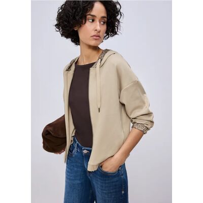 Street One Silk-Look Hoodie Jacke - Beige - Damen Street One Silk-Look Hoodie Jacke - Beige - Damen