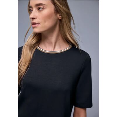 Street One T-Shirt mit Kontrastdetail - Blau - Damen Street One T-Shirt mit Kontrastdetail - Blau - Damen