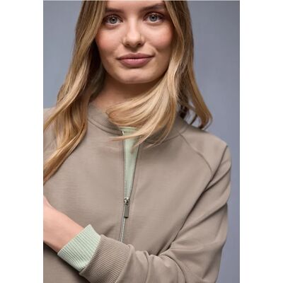 Street One Silk-Look Jacke mit Zipper - Braun - Damen Street One Silk-Look Jacke mit Zipper - Braun - Damen