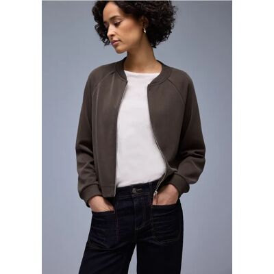Street One Silk-Look Jacke mit Zipper - Braun - Damen Street One Silk-Look Jacke mit Zipper - Braun - Damen
