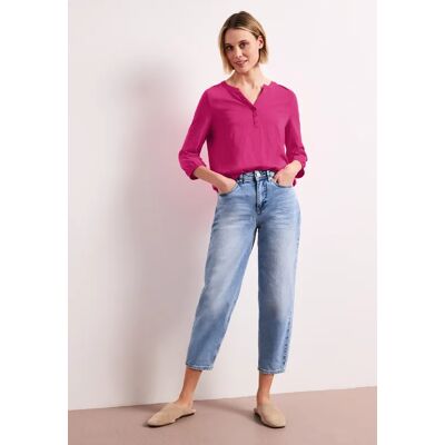 Street One 3/4-Arm Shirt mit Split Neck und Knöpfen - Pink - Damen Street One 3/4-Arm Shirt mit Split Neck und Knöpfen - Pink - Damen