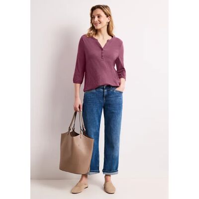 Street One 3/4-Arm Shirt mit Split Neck und Knöpfen - Rosa - Damen Street One 3/4-Arm Shirt mit Split Neck und Knöpfen - Rosa - Damen