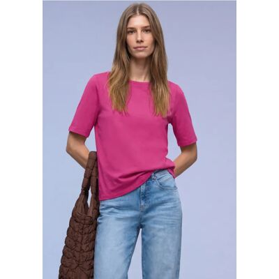 Street One Basic T-Shirt mit U-Boot-Ausschnitt - Pink - Damen Street One Basic T-Shirt mit U-Boot-Ausschnitt - Pink - Damen