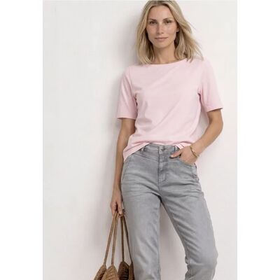 Street One Basic T-Shirt mit U-Boot-Ausschnitt - Rosa - Damen Street One Basic T-Shirt mit U-Boot-Ausschnitt - Rosa - Damen