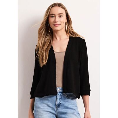 Street One Langarm Jacke im Strick-Look - Schwarz - Damen Street One Langarm Jacke im Strick-Look - Schwarz - Damen
