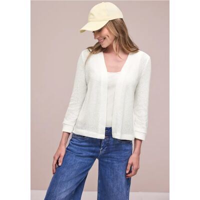 Street One Langarm Jacke im Strick-Look - Weiß - Damen Street One Langarm Jacke im Strick-Look - Weiß - Damen