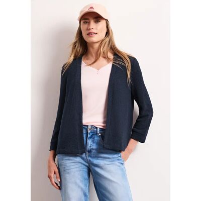Street One Langarm Jacke im Strick-Look - Blau - Damen Street One Langarm Jacke im Strick-Look - Blau - Damen