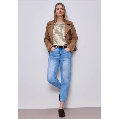 Street One T-Shirt mit gerundetem V-Ausschnitt - Beige - Damen Street One T-Shirt mit gerundetem V-Ausschnitt - Beige - Damen