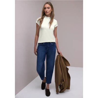 Street One Basic T-Shirt mit Turtle Neck - Weiß - Damen Street One Basic T-Shirt mit Turtle Neck - Weiß - Damen