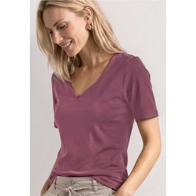Street One Basic T-Shirt mit Herzausschnitt - Rosa - Damen Street One Basic T-Shirt mit Herzausschnitt - Rosa - Damen