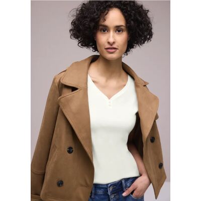 Street One Shirt mit gerundetem V-Ausschnitt - Weiß - Damen Street One Shirt mit gerundetem V-Ausschnitt - Weiß - Damen