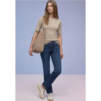 Street One Kurzarm Shirt mit Knopfdetail - Beige - Damen Street One Kurzarm Shirt mit Knopfdetail - Beige - Damen