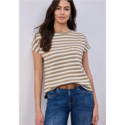 Street One Dropped Shoulder Shirt mit Streifen - Beige - Damen Street One Dropped Shoulder Shirt mit Streifen - Beige - Damen