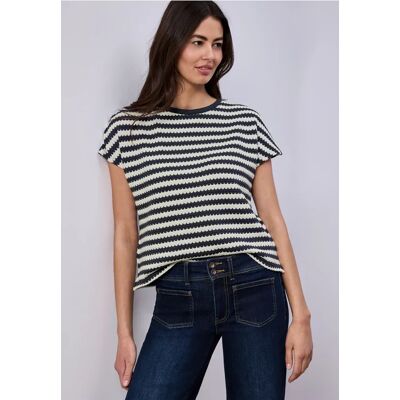 Street One Dropped Shoulder Shirt mit Streifen - Blau - Damen Street One Dropped Shoulder Shirt mit Streifen - Blau - Damen