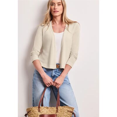 Street One Langarm Jacke in offener Passform - Beige - Damen Street One Langarm Jacke in offener Passform - Beige - Damen