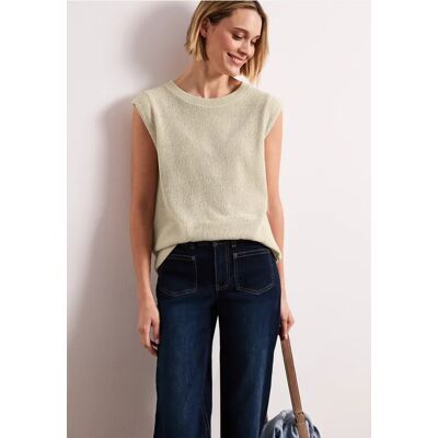 Street One Dropped Shoulder Top im Strick-Look - Beige - Damen Street One Dropped Shoulder Top im Strick-Look - Beige - Damen