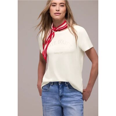 Street One T-Shirt mit Rundhals und Wording - Weiß - Damen Street One T-Shirt mit Rundhals und Wording - Weiß - Damen