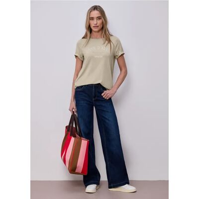 Street One T-Shirt mit Rundhals und Wording - Beige - Damen Street One T-Shirt mit Rundhals und Wording - Beige - Damen