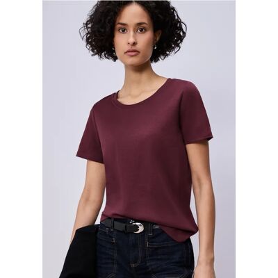 Street One Basic T-Shirt aus reiner Baumwolle - Rot - Damen Street One Basic T-Shirt aus reiner Baumwolle - Rot - Damen