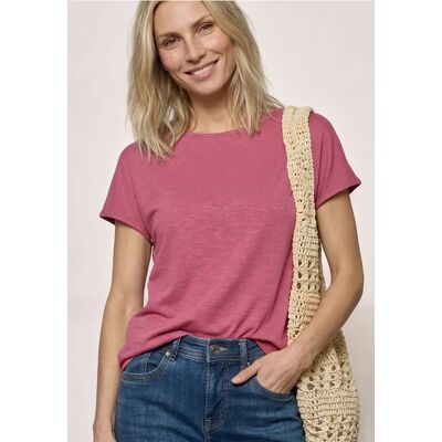 Street One Basic T-Shirt aus reiner Baumwolle - Rosa - Damen Street One Basic T-Shirt aus reiner Baumwolle - Rosa - Damen