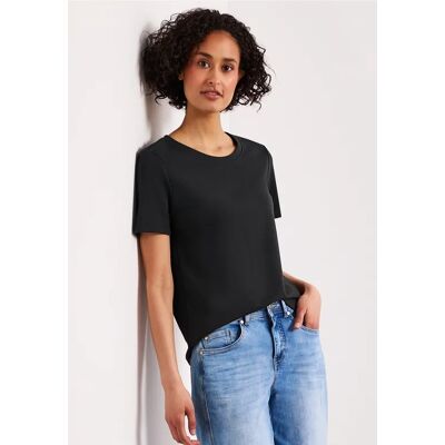 Street One Basic T-Shirt aus reiner Baumwolle - Grün - Damen Street One Basic T-Shirt aus reiner Baumwolle - Grün - Damen