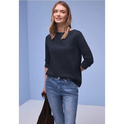 Street One Basic Shirt aus reiner Baumwolle - Blau - Damen Street One Basic Shirt aus reiner Baumwolle - Blau - Damen
