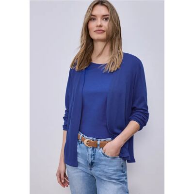 Street One Langarm Jacke in offener Passform - Blau - Damen Street One Langarm Jacke in offener Passform - Blau - Damen